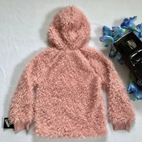 Art Class NWT Faux Fur Half Zip Pullover Lightweight Jacket Girls XS (4/5) - Picture 5 of 7